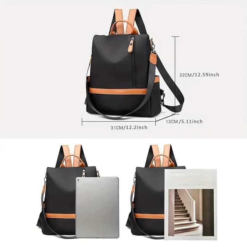 Women Large Capacity Outdoor Tote Bag ( Orrange/ black) thumbnail 3