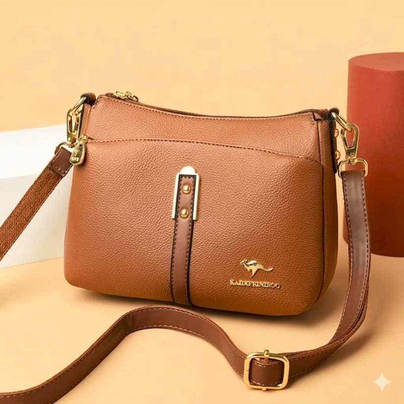 Large Capacity Waterproof Anti-theft Fashion Bag New (brown  ) 