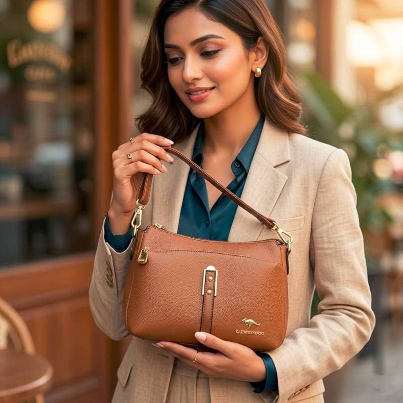 Large Capacity Waterproof Anti-theft Fashion Bag New (brown  )  thumbnail 2