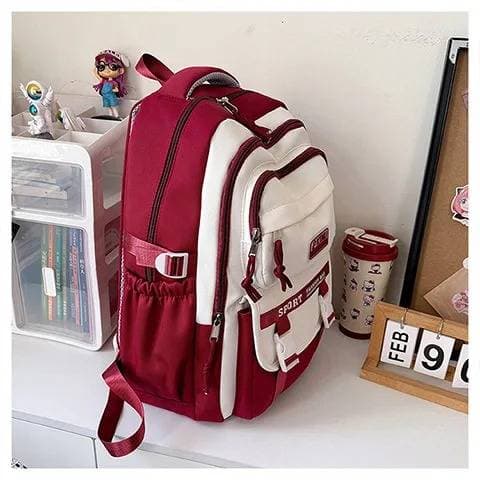  Academy Style Waterproof School Book Bag(Merun Color)  thumbnail 4