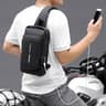 USB charging sport sling Anti-theft shoulder bag (Black shape ) 