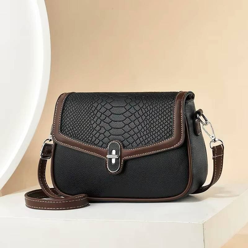Small Handbags PU Leather High Quality Shoulder Bags for Lady Fashion(Black) 