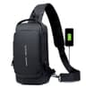  USB charging sport sling Anti-theft shoulder bag (Black shape)