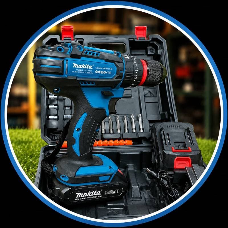 Cordless Drill Machines set and tools 28 pcs with double battery মাকিটা thumbnail 3