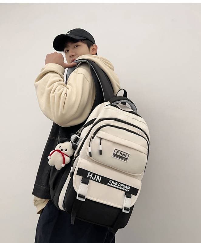 Academy Style School Bag Book Bag Lightweight College Student Backpack(Black)  thumbnail 3