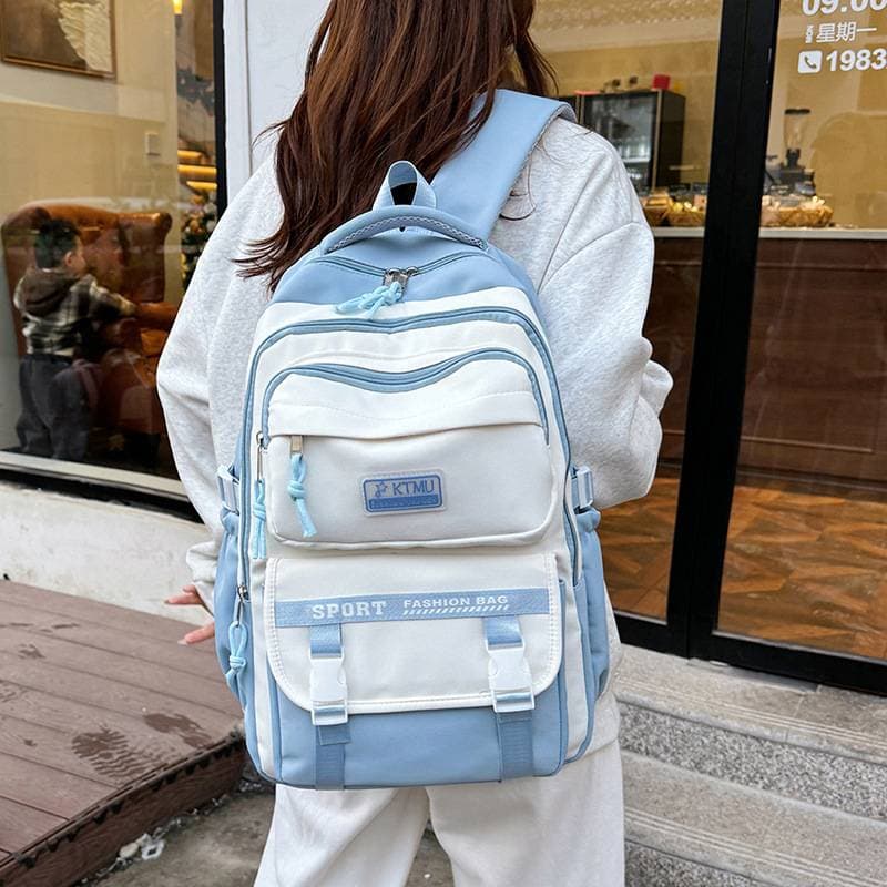  Academy Style Waterproof School Book Bag(Blue Color)  thumbnail 2