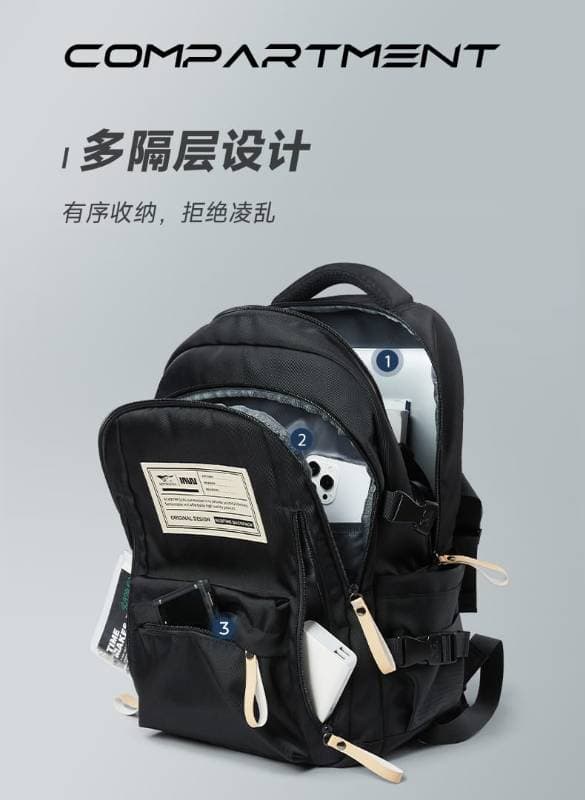 Aesthetic Large Capacity Cute Backpack (Black) thumbnail 3