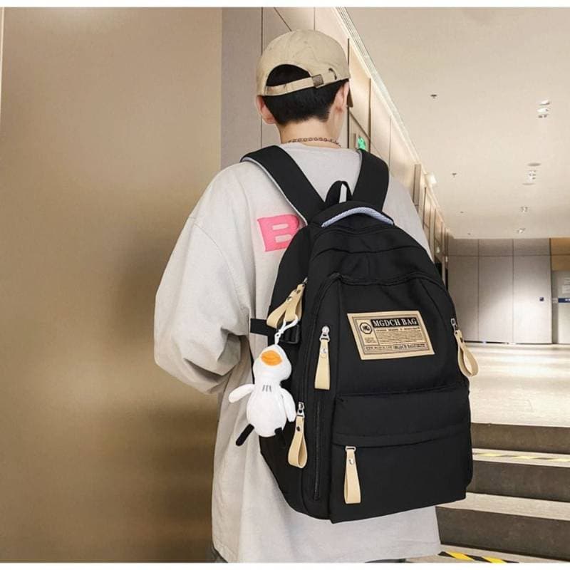 Aesthetic Large Capacity Cute Backpack (Black) thumbnail 4