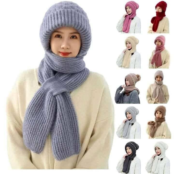 Ear Protection Windproof Cap Scarf (Greyish-Blue ) thumbnail 2
