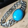 Indian style Saman khan Bracelet Men's Stainless Steel Cuban Bracelet Blue Drop glue salman khan bracelet