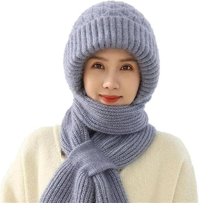 Ear Protection Windproof Cap Scarf (Greyish-Blue )
