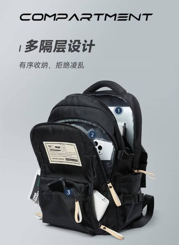 Academy Style Waterproof School Book Bag(Merun Colo thumbnail 3