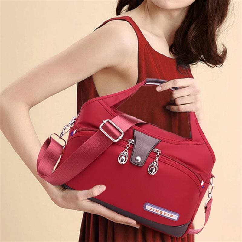 Large Capacity Waterproof Anti-theft Fashion ( maroon color) thumbnail 2