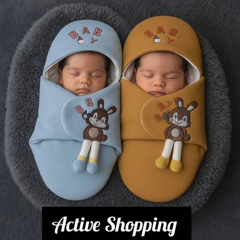 Winter Baby Care Blanket Brown+Past (২ পিচ)
