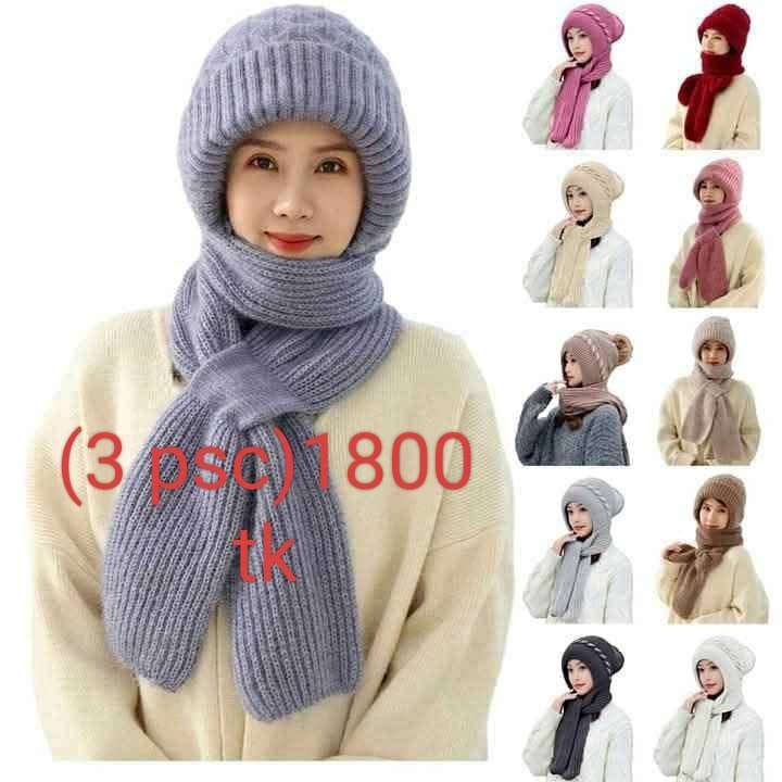 Ear Protection Windproof Cap Scarf (3 psc ]1800 tk