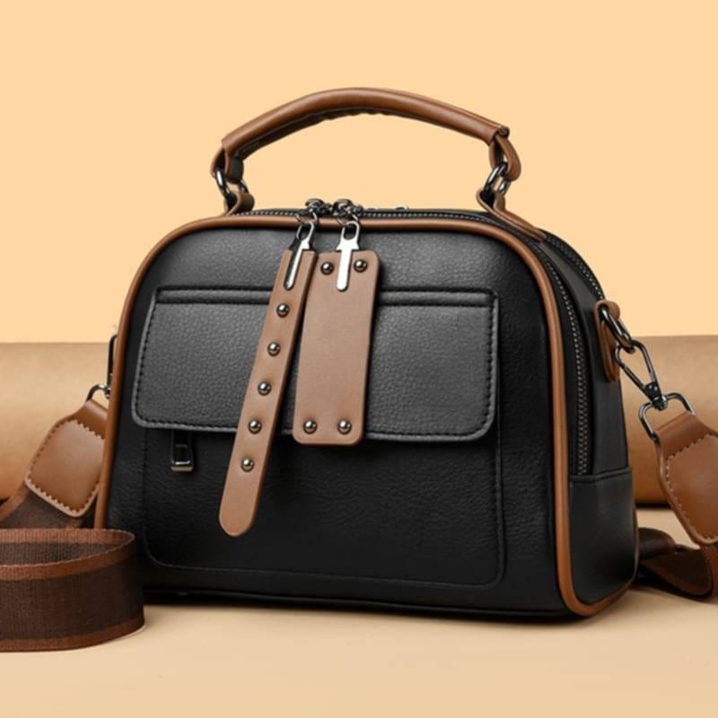 Genuine Soft Leather Handbag for Color: black 
