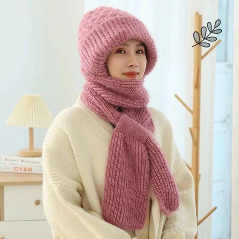 Ear Protection Windproof Cap Scarf (Pink)