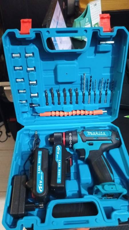 Cordless Drill Machines set and tools 28 pcs with double battery/মাকিতা/